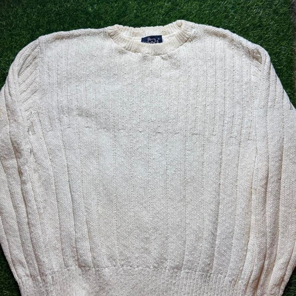 Woolrich Men's Cream and White Jumper